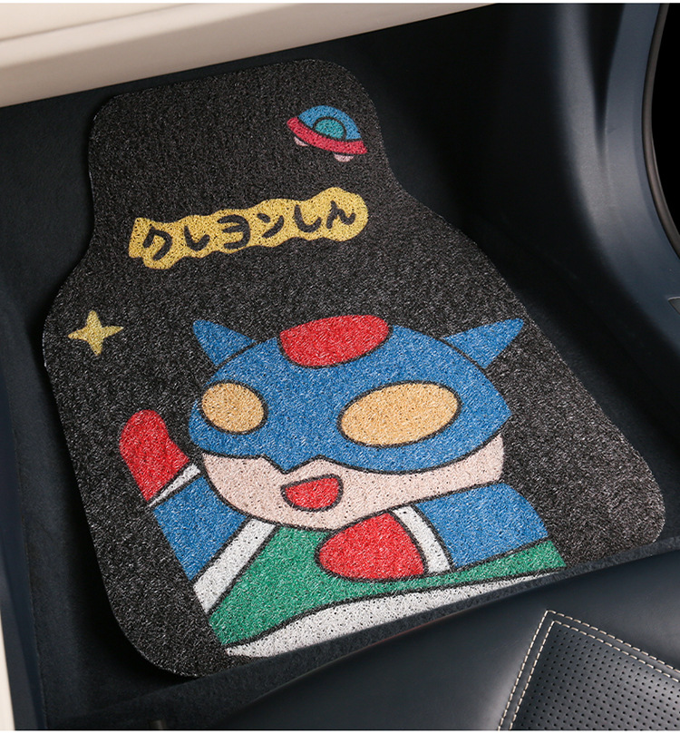 Cute cartoon car mat wire ring monolithic car main driving anti-dirty carpet protection mat thickened universal girls
