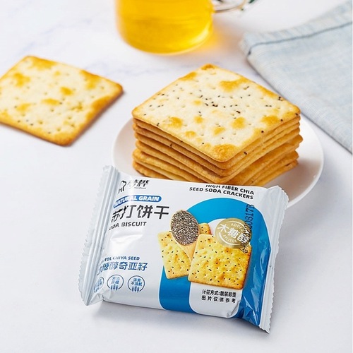 Salted Chia Seed Soda Crackers Fresh Onion Biscuits Sugar-Free Stevia-Sweetened, Suitable for Diabetics, Elderly, and Middle-Aged People, No Sugar, Ideal for Low-Calorie Snacks