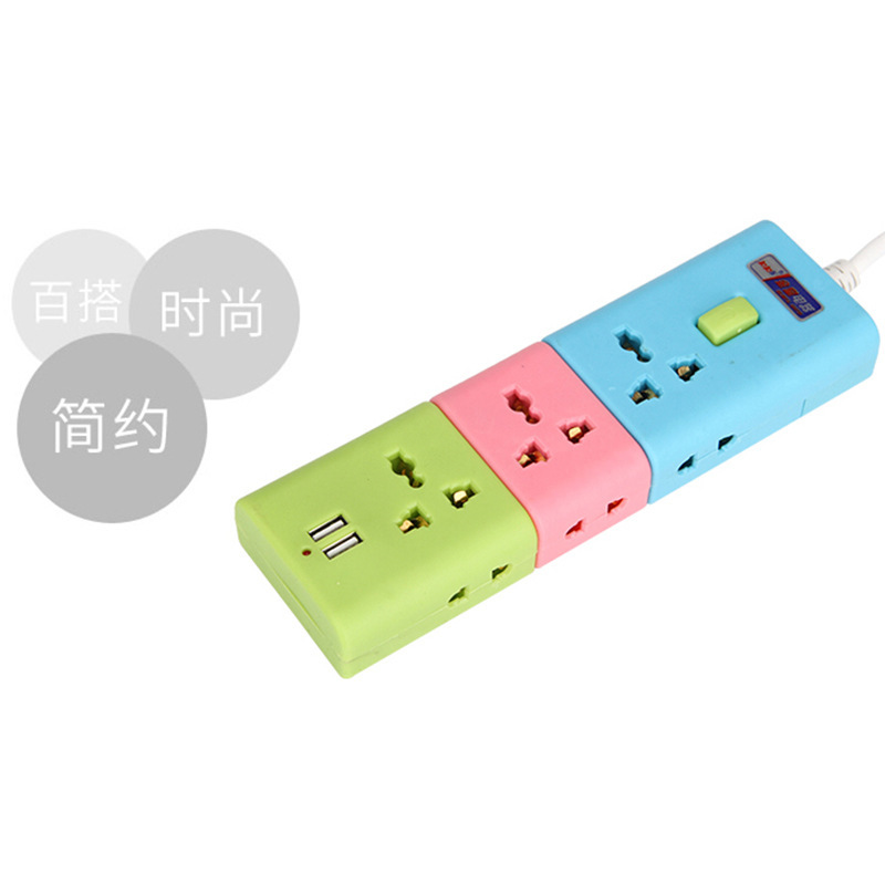 DIY a su gusto color versátil USB colorido banda lateral infinita extensión libre placa de enchufe