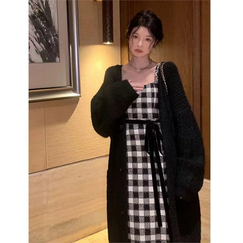 高级感开衫针织慵懒秋冬2024外套上衣女中宽松软风糯毛衣加厚长款|undefined