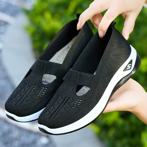 Women's Large Size Breathable Comfortable Slip-on Shoes for Middle-aged and Elderly Mothers, Casual Net Surface Shoes for Children