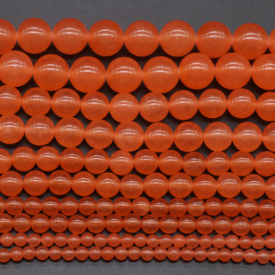 147-Orange Chalcedony Beads Loose Beads 4~12mm DIY Bracelet Necklace Earrings Antique Hairpin Headdress Material Wholesale