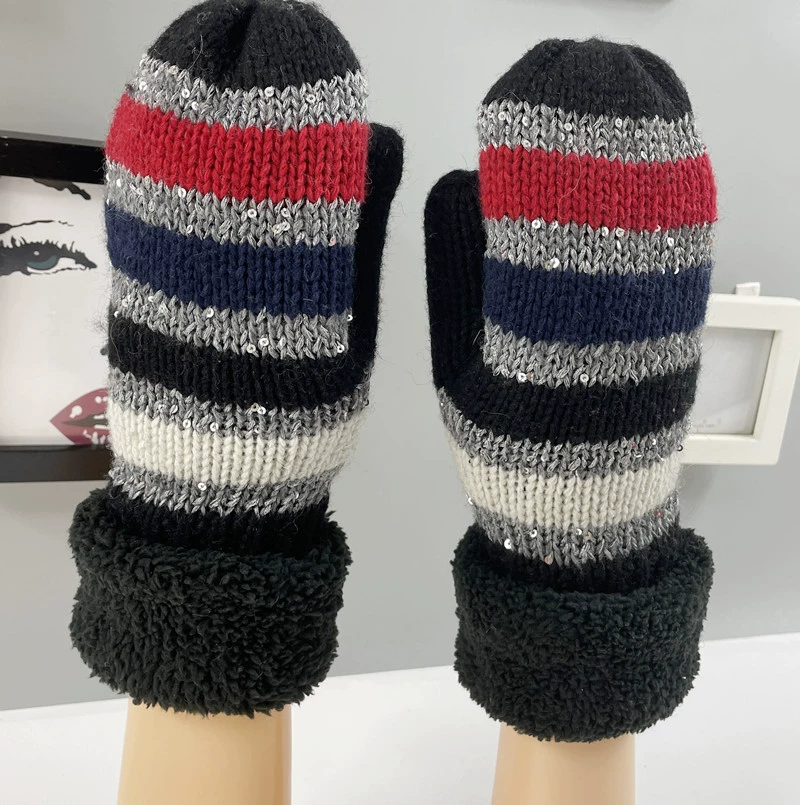 Demi-season warm gloves, travel keep warm woolen knitted dress, European style