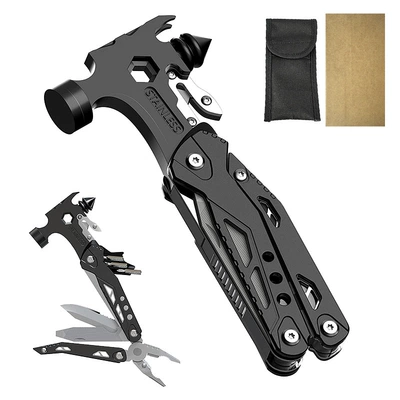 Meitola Emergency Multifunctional Claw Hammer Car Window-Breaking Hammer Vehicle-Mounted Stainless Steel Multi-Purpose Hammer Industrial Grade (Qəza çəkici) - black-162cm