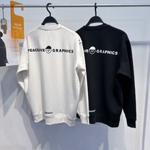 男装冬季加绒圆领卫衣时尚印花加厚卫衣套头情侣卫衣男 BWBFC3518