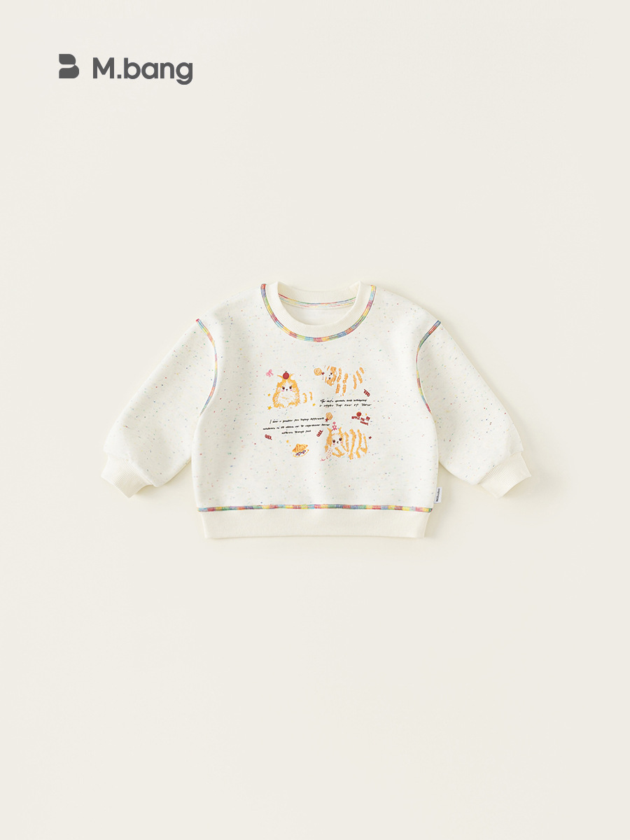 Youbao ropa para niños primavera nuevos productos tops niños pequeños y medianos impresión de dibujos animados manga larga niñas cuello redondo suéter casual