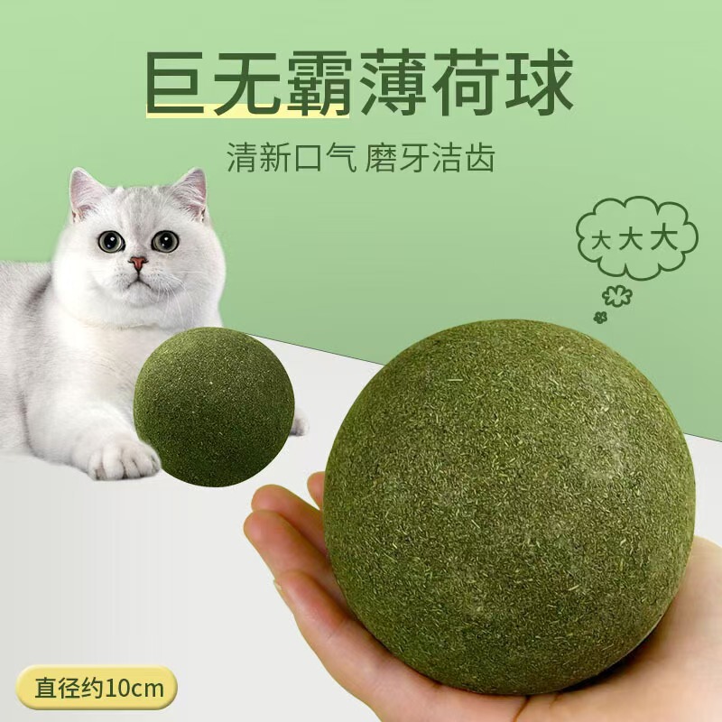 猫のミントのボールの超巨大な猫のおもちゃは自ハイで退屈します。|undefined
