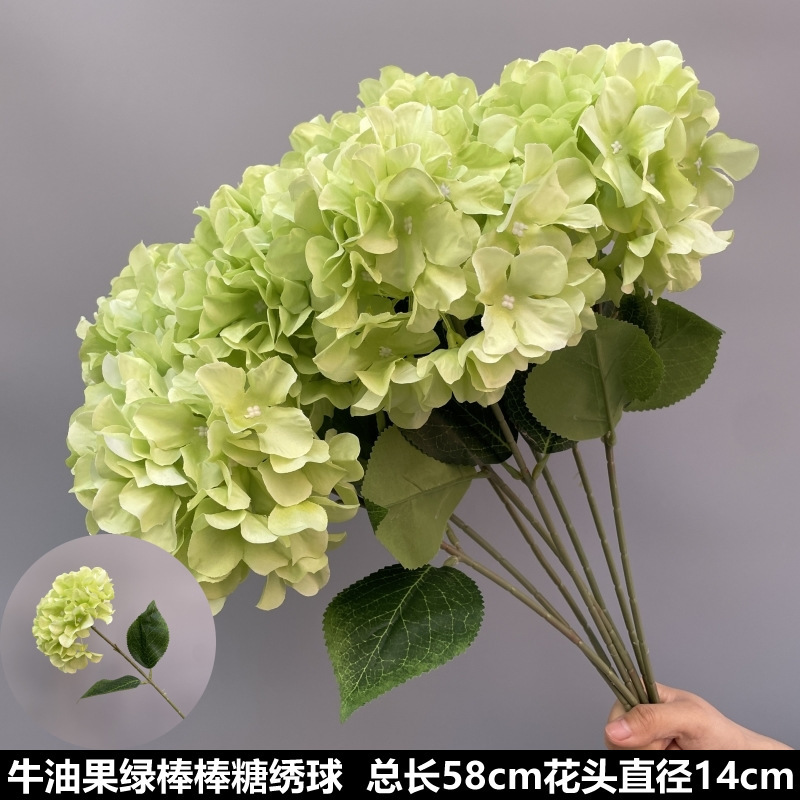婚庆绣球花单枝棒棒糖绣球绢花婚礼摆放装饰路引插花团状花材|undefined