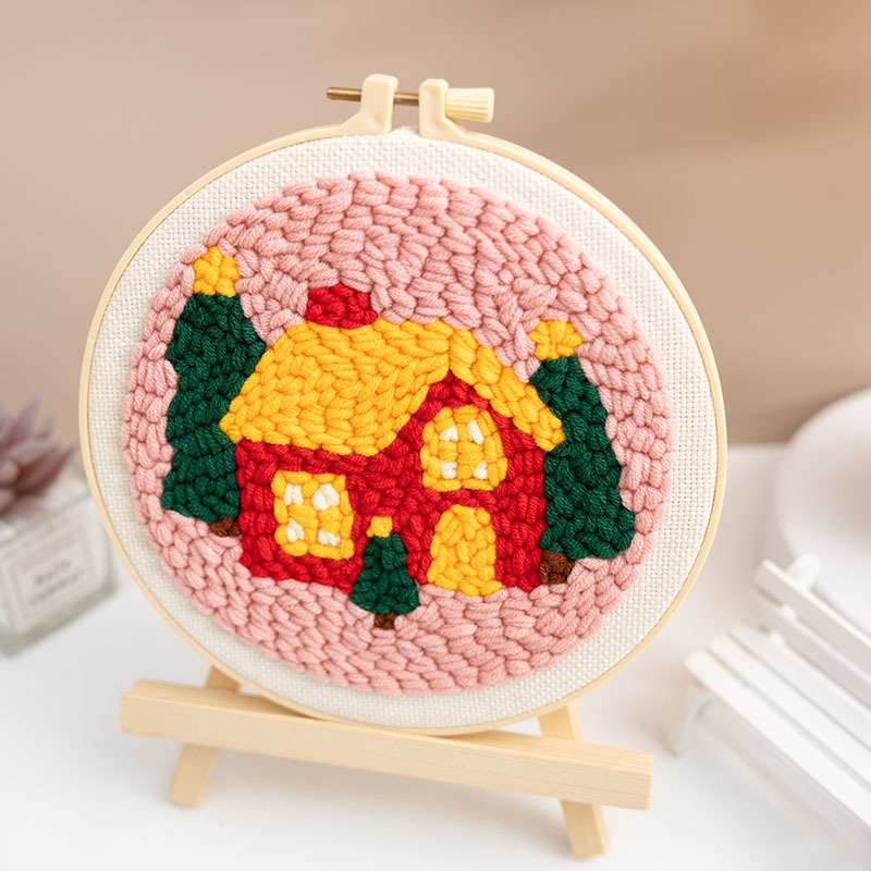 Feliz Navidad 2025 bordado a mano de hilo de lana DIY material paquete de bordado en inglés transfronterizo