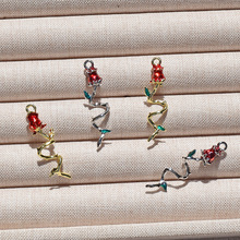 合金滴油甜美玫瑰花挂件diy手工耳环项链吊坠饰品配件材料批发