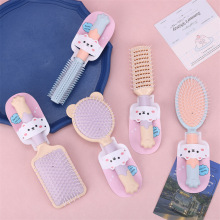 卡通猫爪气垫梳气囊梳头皮按摩女生排骨梳滚梳顺发梳子temu爆款