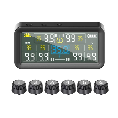T18 Car Tire Pressure Tire pressure monitoring system - t18-6-wheels-support-99bar144psi-4inch-large-screen