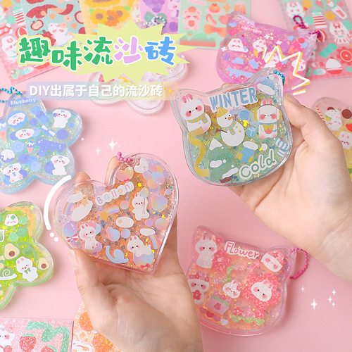 Quicksand oiled Goo card brick diy Goo plate transparent acrylic Goo card Chuangyi hand account decoration pendant wholesale