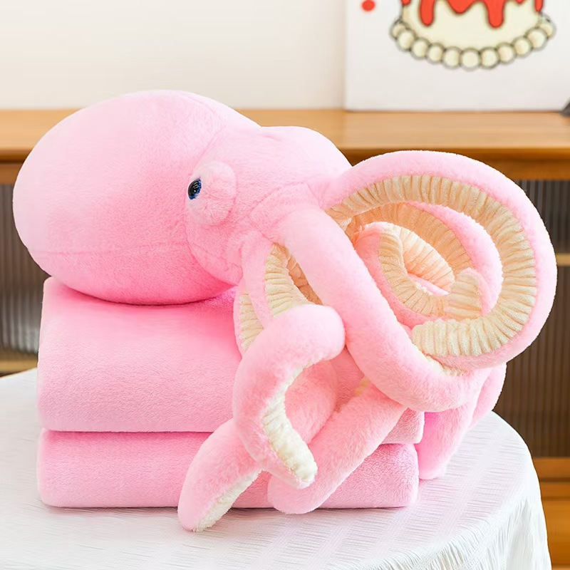Cojín Manta de Peluche de Pulpo 2 en 1 de Peluche Corto y Algodón PP, Multifuncional image 13