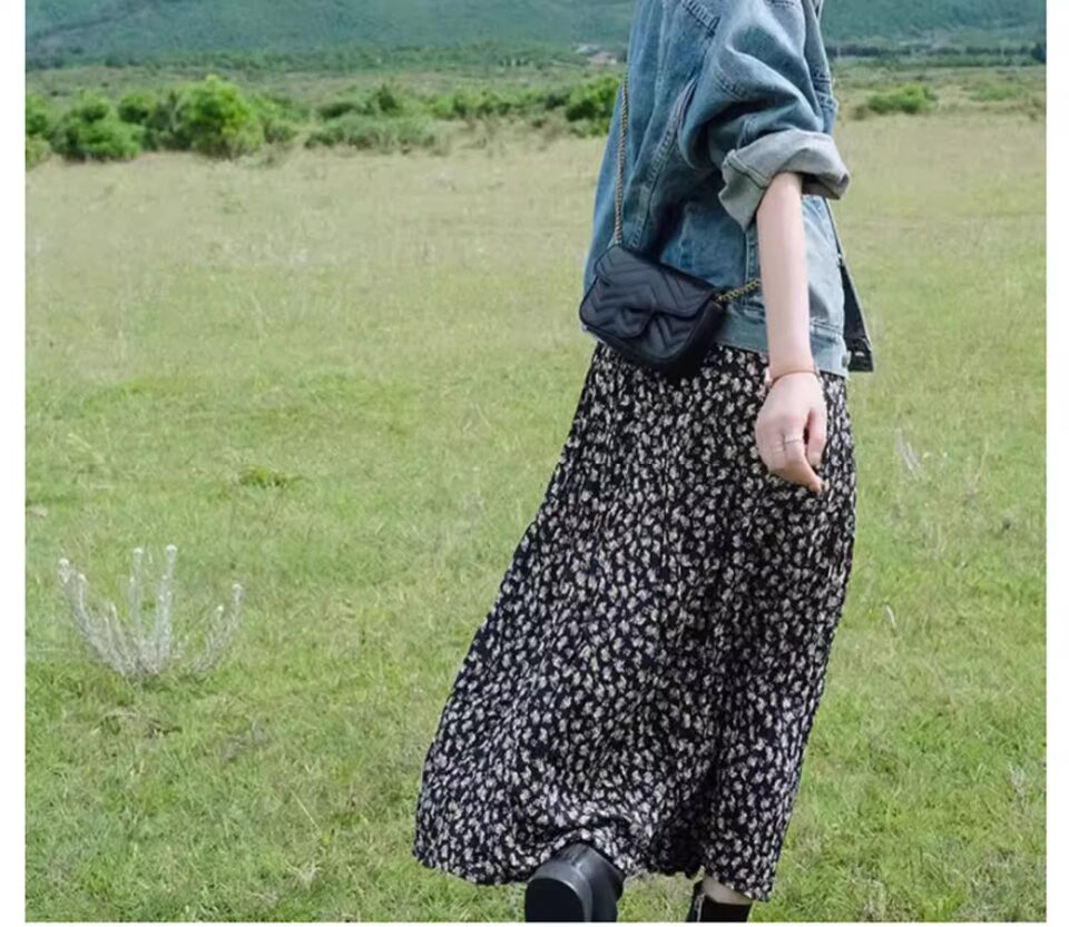 Áo khoác denim ngắn dáng rộng cổ polo cho nữ, dài tay, phong cách giản dị — Áo khoác bò dài tay, Màu nâu (trà nâu), màu xanh chi tiết 20