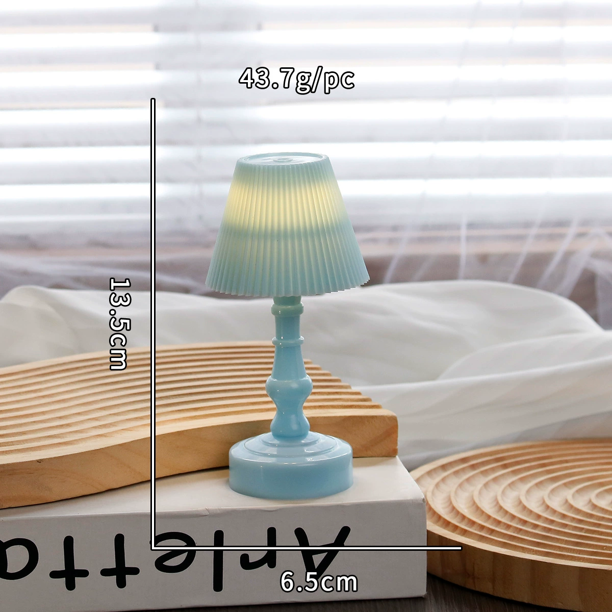 Transparent LED projector table lamp, electronic night light, battery‑powered (3×AG13), multiple styles