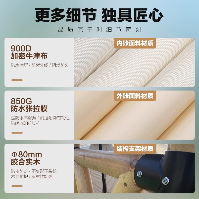 Tiendas de madera sólida de Wild Luxury Hotel High-end Camping Residence Resort Scenic Spot Tiendas de madera