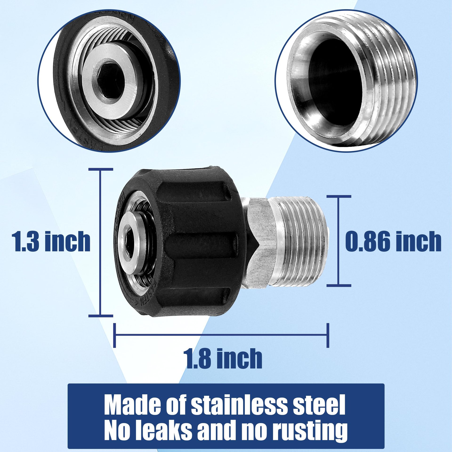 M22 15mm Female-Stainless Stee