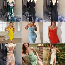 SHEIN女式夏季辣妹款连衣裙上衣套装包臂裙外贸货源出口清仓处理