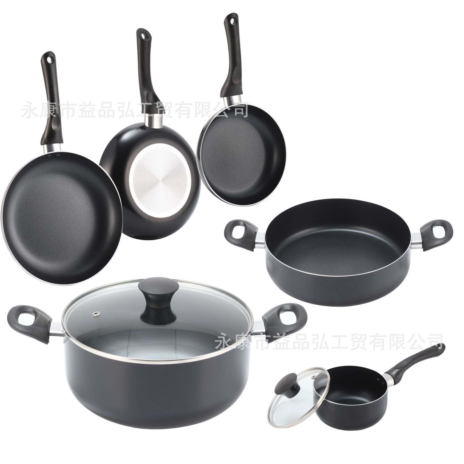 Fábrica de suministro directo de aluminio antiadherente conjunto de cocina compuesto fondo de cocina de gas horno electromagnético conjunto de cocina conjunto de cocina transfronterizo conjunto de cocina