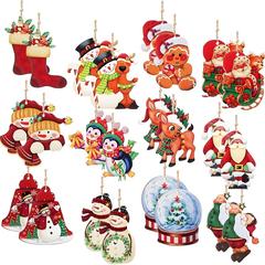 クロスボーダークリスマスペンダント木製ジンジャーブレッドマンペンダントクリスマス装飾ギフトクリスマスツリーアレンジメント家の装飾