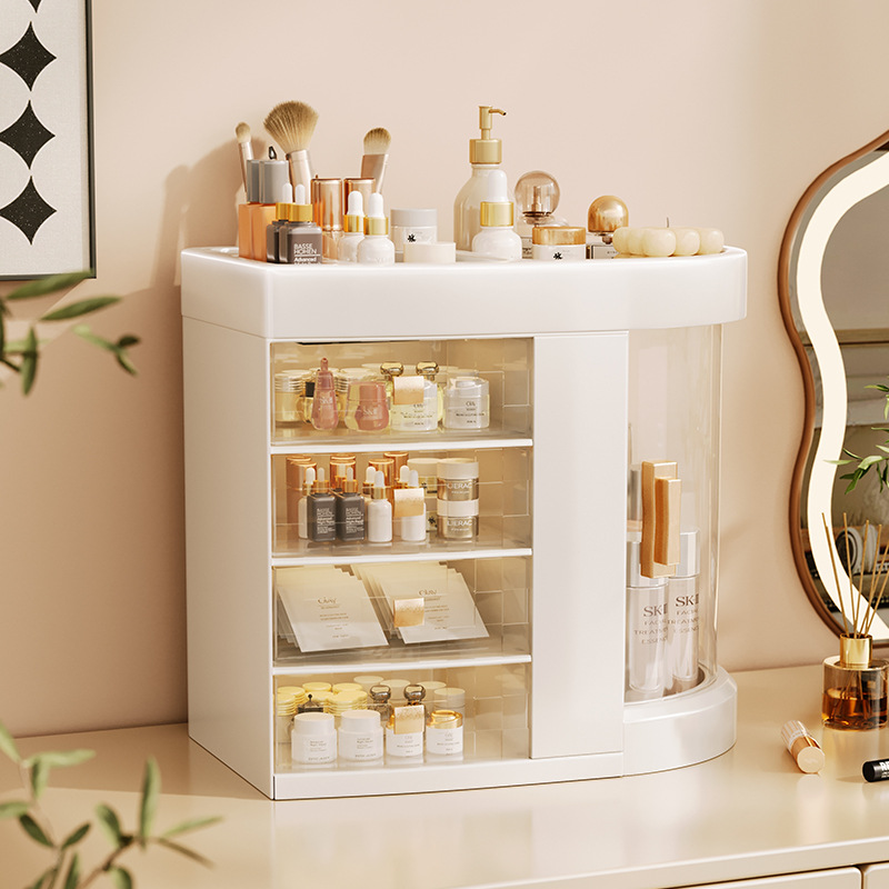 組合式桌面化妝品收納盒 抽屜防塵一體式護膚品收納盒 網紅化妝