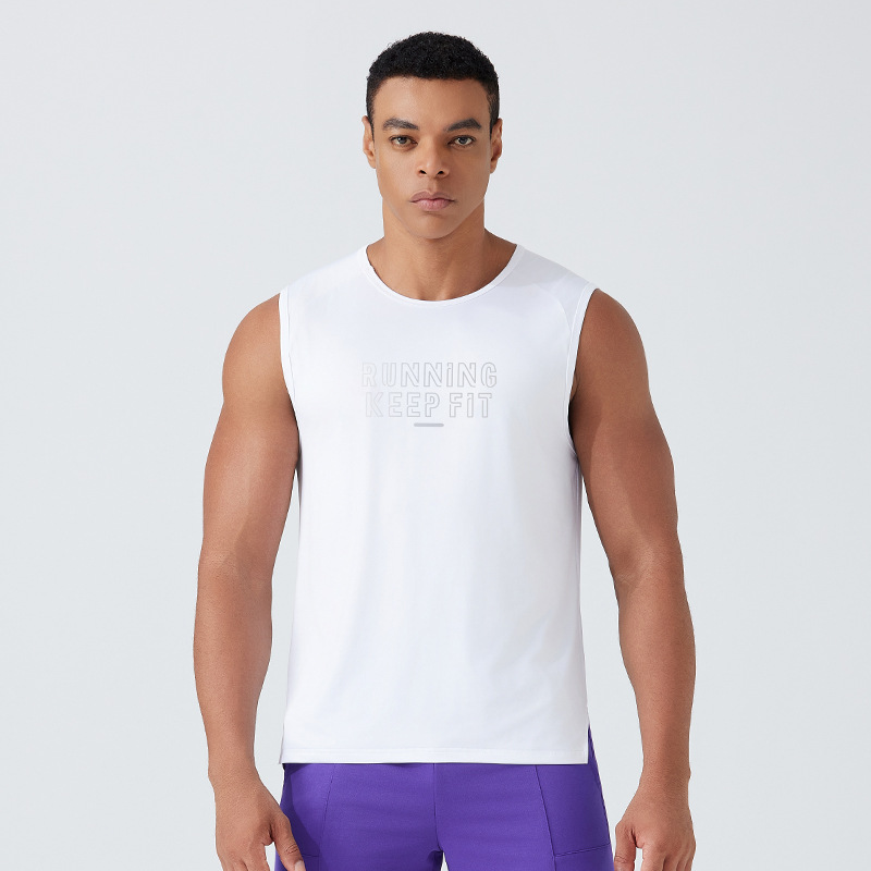 Verano transfronterizo nuevo chaleco de hombre rápido secado ventilador camiseta deportiva al aire libre de entrenamiento físico sin mangas fabricante de camisetas