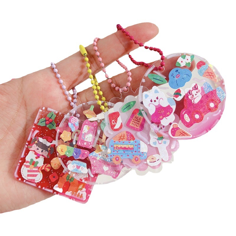 PVC etiqueta adhesiva de tarjeta de disco láser coreana 200 sin repetición etiqueta adhesiva de material de decoración de cuenta manual para niños al por mayor