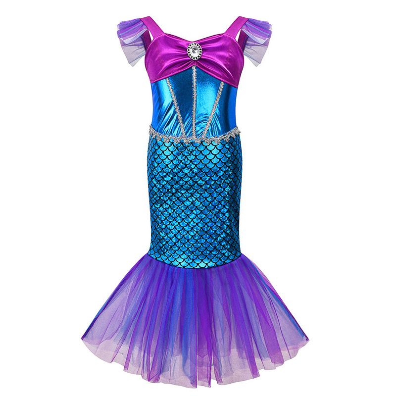 European and American Halloween Summer Sleeveless Mermaid Dress Fairy Tale Princess Ellie Girl Play Dress