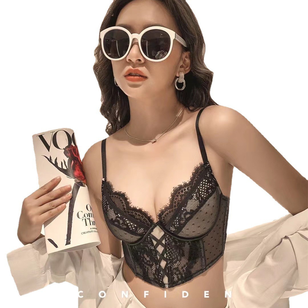 3022 francés ropa interior ultra-Delgado sexy pecho Colección cuatro filas cuatro botones cómodo transpirable Sujetador push up ropa interior traje