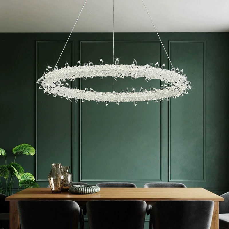 Creative lights for living room, LED decorations for bedroom, modern crystal pendant, ceiling lamp, light luxury style, simple and elegant design