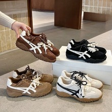 真皮厚底增高德训鞋女款阿甘鞋2025秋冬季新款休闲学生松糕运动鞋