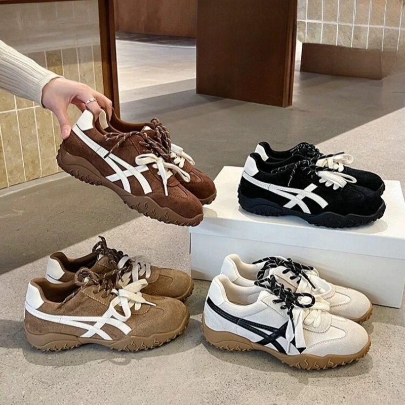 真皮厚底增高德训鞋女款阿甘鞋2025秋冬季新款休闲学生松糕运动鞋