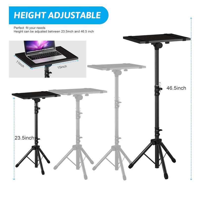 Soporte de transmisión en vivo de piso para proyector, soporte de bandeja telescópico de tres patas, soporte para portátil, soporte para teléfono móvil, fábrica