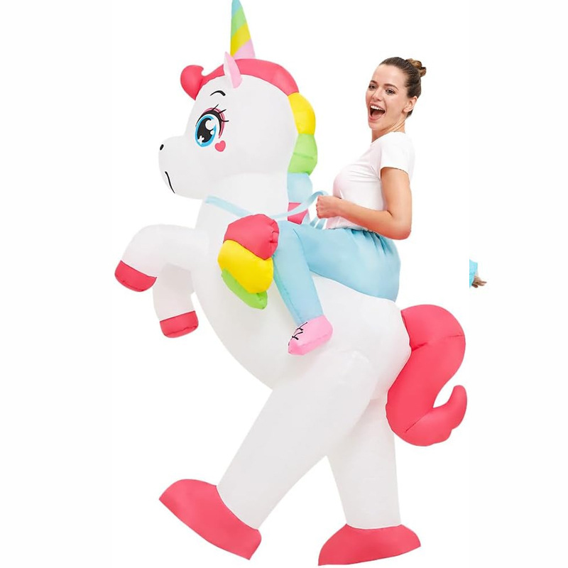 Montar dinosaurio animal ropa inflable niños adultos unicornio Pascua conejo accesorios de Halloween ropa divertida