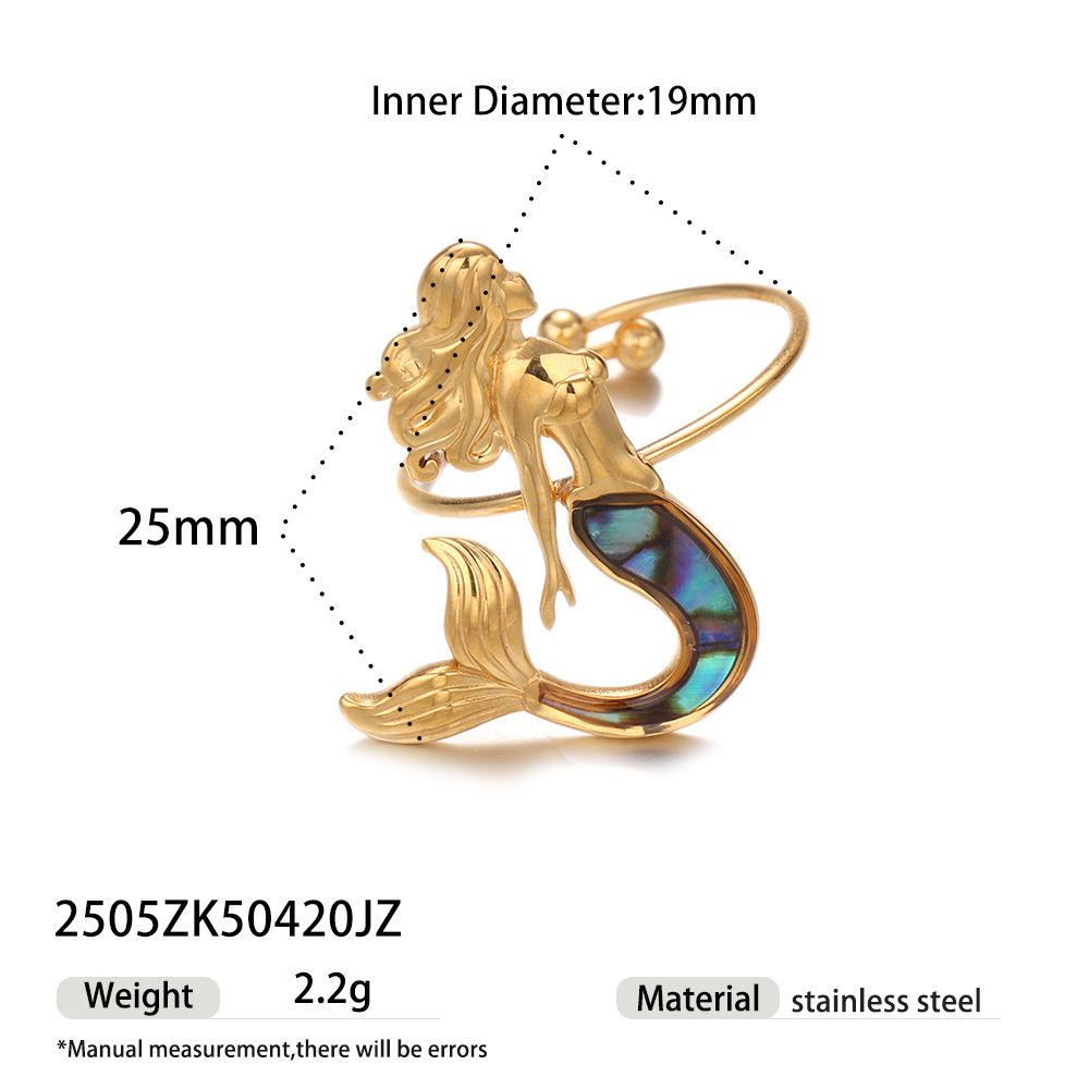Tena collar de acero inoxidable europeo y americano femenino nicho mitología griega sirena collar de aceite de goteo hecho a mano traje de pendientes femenino