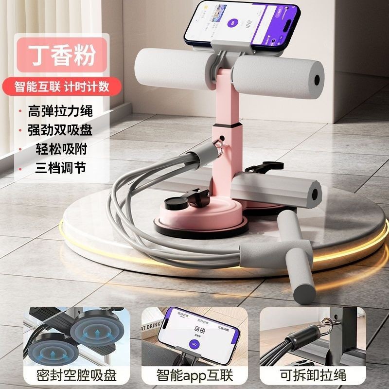 支架+四管卷腹器粉色+坐垫
