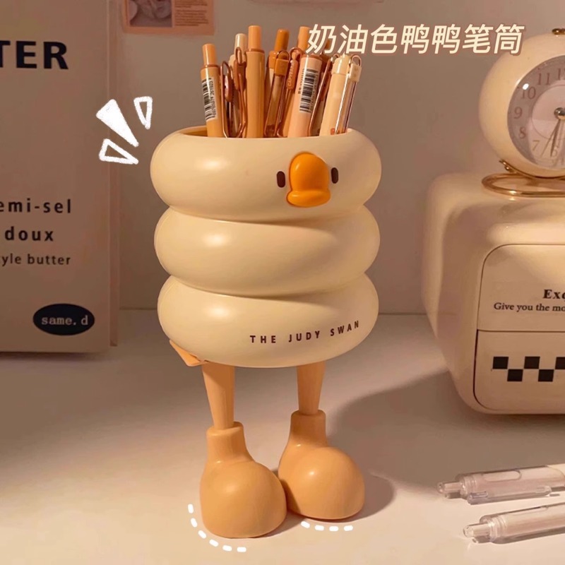 アイスクリーム鴨筆立て大容量高颜値学生吊り下げデスクトップ収納ケースオフィス置きペン置物|undefined