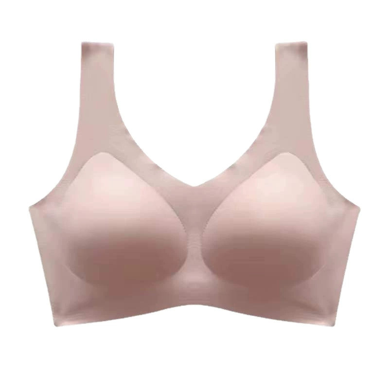 Thin Wireless Bra Top, Supportive Women's Seamless V-back, Lightweight Cooling
