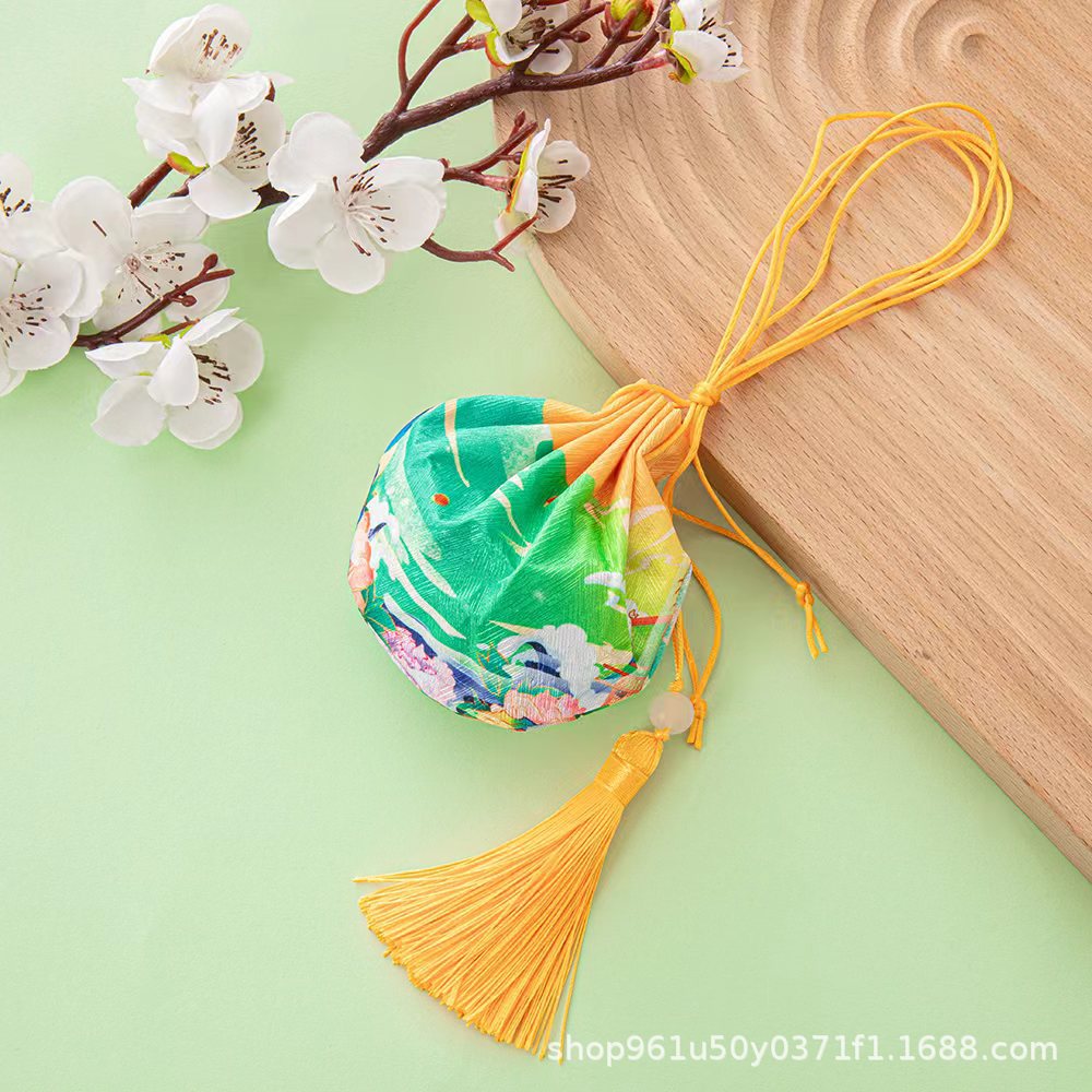 Yellow-color printed sachet (with tassel)