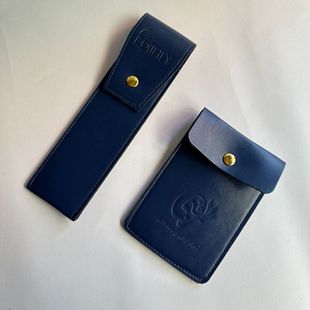 Customized Accessible Luxury Flip Snap Bag, Double-Sided Leather Leather Card Holder, Textured Storage Bag, Printed with Hot Stamping Logo