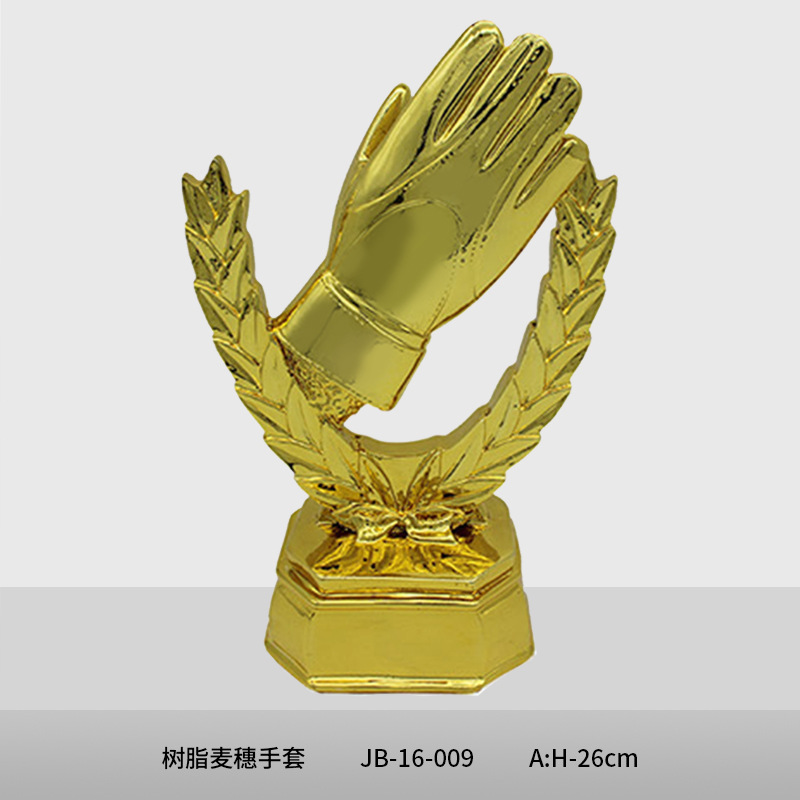 Deportes de resina trofeo creativo botas de oro Copa de fútbol trofeo árbitro guantes de portero trofeo de resina de madera
