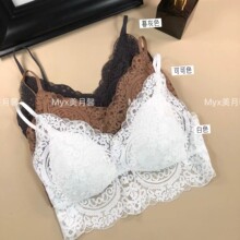 美月鑫25101辣妹小吊带背心女后背一根带性感蕾丝美背文胸小胸聚