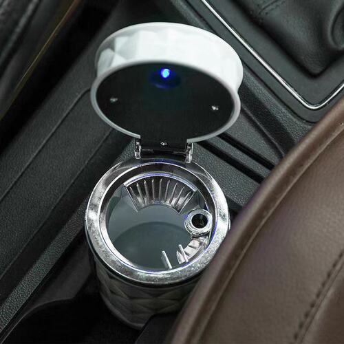 Diamond faceted ashtray car ashtray with led light car ashtray