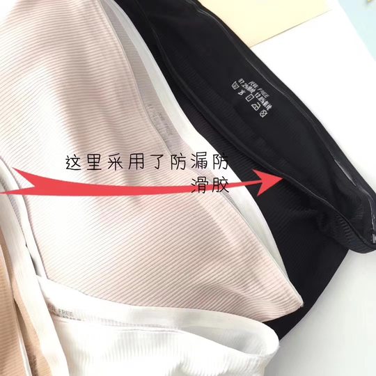 Fiber ice silk thread wrapped chest seamless with chest pad student without steel ring underwear with anti-slip strip factory direct sales