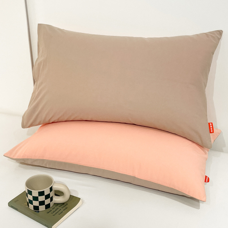 Funda de almohada de color sólido Funda de almohada de algodón puro 48cmx74cm Un par de Funda interior de núcleo de almohada individual 40x60 para el hogar