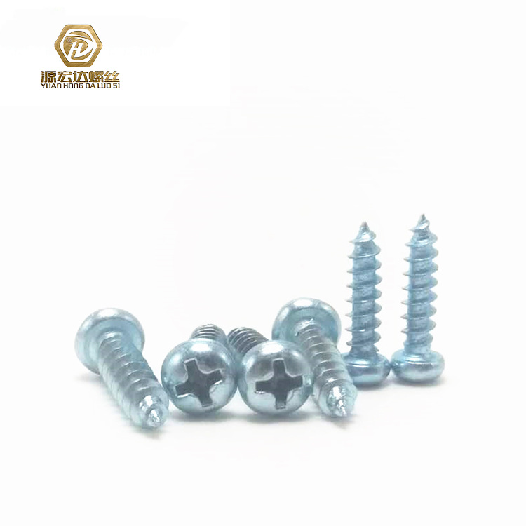 아연 도금 된 하드 크로스 라운드 헤드 셀프 태핑 스크류 팬 헤드 뾰족한 꼬리 나사 M3M4M5M6 위안 태핑 고강도 나사