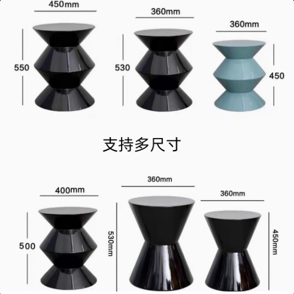 Nórdico de lujo ligero pequeño escritorio creativo sofá sala de estar esquina de unos pocos taburetes de fibra de vidrio