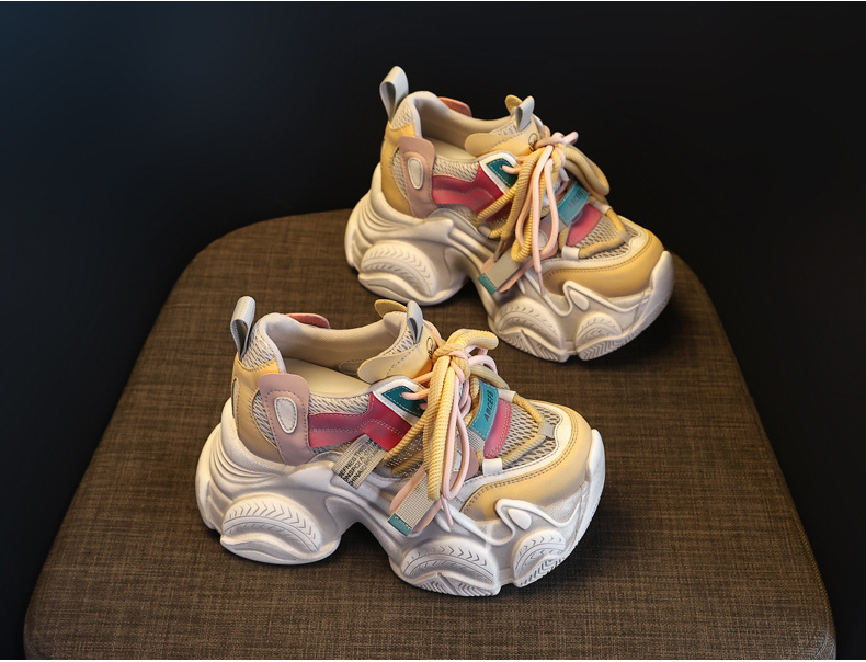 Giày sneaker nữ đế dày chunky lưới thoáng khí tăng chiều cao — màu sắc chi tiết 4