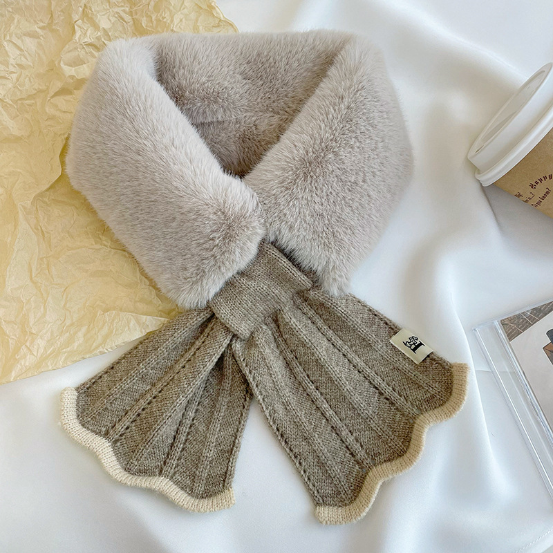 Otoño y invierno bufandas mujeres 2025 estilo coreano generoso engrosado alargado cálido bufandas de peluche de cola de pescado cruzado cuello de pelo